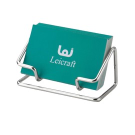 Leicraft Business Card Holder for Desk, Cute Metal Card Organizers and Office Desk Accessories for Men and Women (Silver)