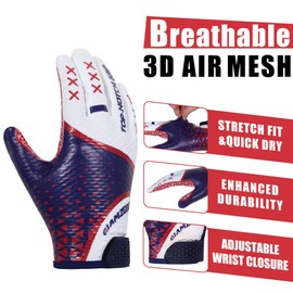 GIAMZONP Football Gloves for Youth Kids, Sticky Grip Flag Receiver Gloves, Best Gift for Boys & Girls