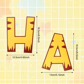 SAVITA Cartoon Yellow and Brown Birthday Banner, Pre-Strung Animation Themed Party Decorations Adjustable Happy Birthday Banner for Wall Window Hanging Decor