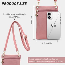 Energather Cell Phone Purse, PU Leather Phone Bag Cell Phone Wallet for Women and Girls, Crossbody Phone Purse for Shopping (black)