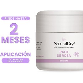 Desodorante natural crema para mujer – Aroma Palo de Rosa – Hasta 24h sin aluminio