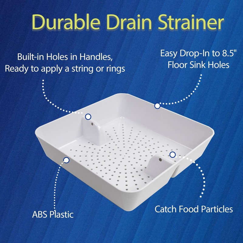 EquipmentBlvd Floor Sink Drain Strainer ABS Plastic Drop-in Basket 8-1/2"