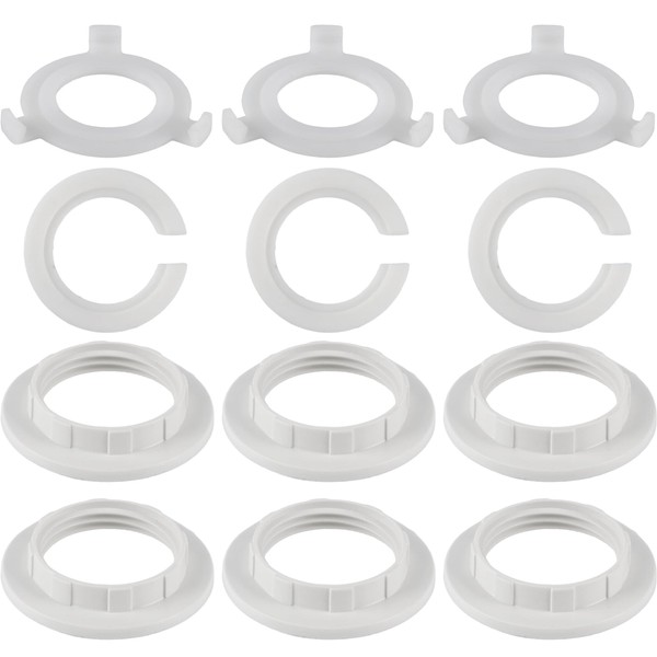 Newoutset 12 Pcs E27 to E14 Lampshade Reducer Ring, E14