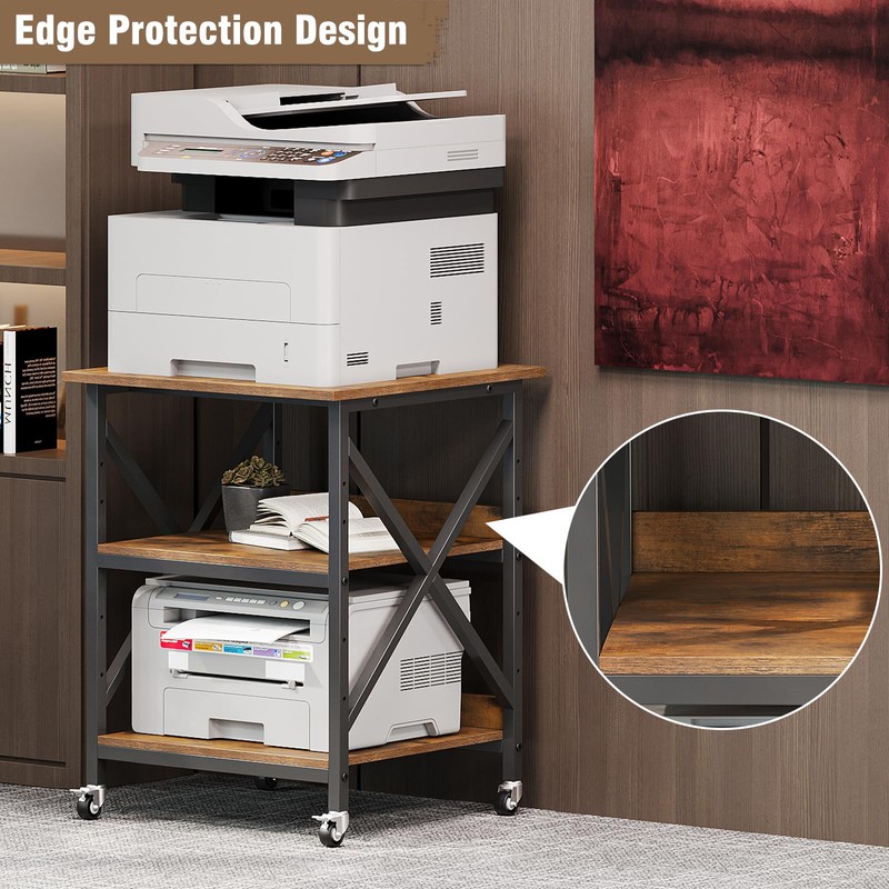 VENNQD 23.6 x 23.6 x 30.3 Inches Printer Stand, Large