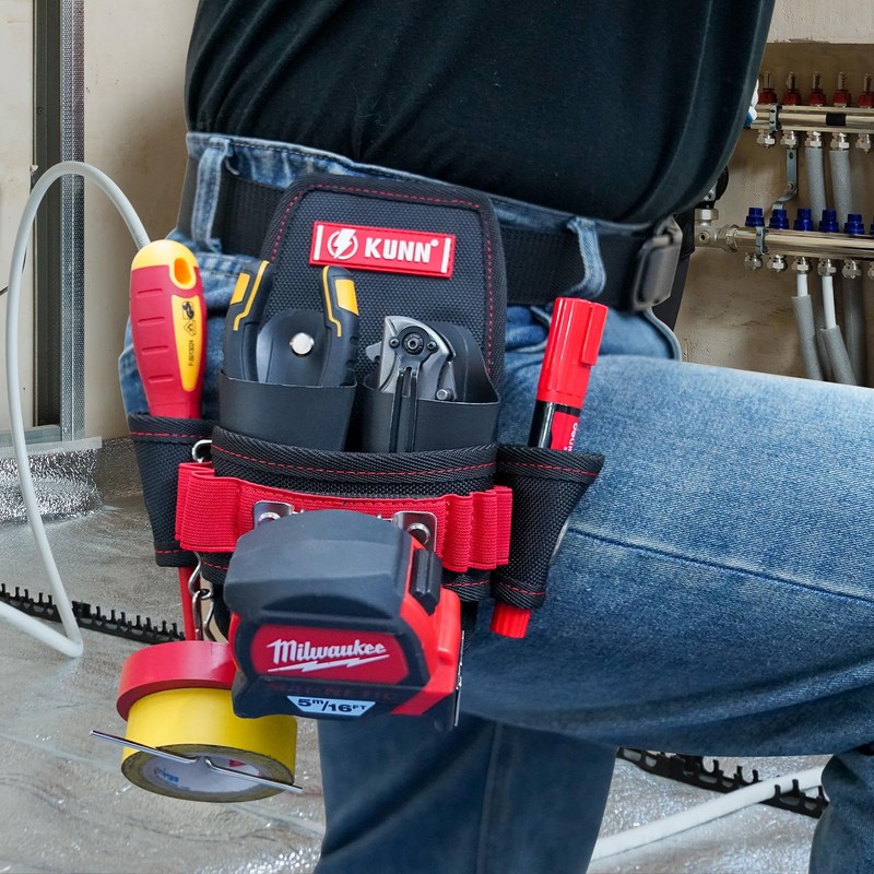 Small Tool Pouch with Belt Clip,9-Pockets Maintenance Tool Pouch,Mini Organizer