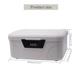 Begino Lockable Storage Container Bin, 2.3 Gallon Capacity Organizer Box with Combination Lock, Plastic Trunk, Usable As Item Organizer Or Office File Storage(White)