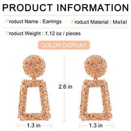 Geometric Earrings, Dangle Earrings Women, Large Square Earrings, Trendy Earrings, Large Hanging Earrings for Women, Fashion Jewellery, Gift for Women, Zinc, No Gemstone