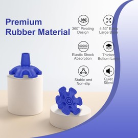 supregear Cane Tip - Self Standing 6 Prong Support Rubber Base for Walking Stick & Cane - Heavy Duty Foot Pad for Offset Quad Tripod Replacement Accessory, 3/4 inch, Blue