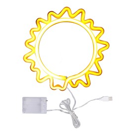 Sun Neon Light Sign USB Rechargeable Battery Operated LED Neon Sunflower Wall Decoration Light for Home Bar Christmas