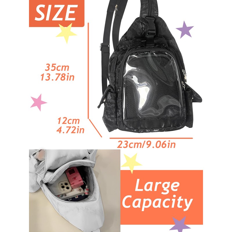 VOUSXLLEZ Ita Bag Chest Pack Backpack with Pin Insert,Crossbody Sling