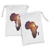 Ambesonne Safari Fabric Pouch Set of 2, African Art Wildlife