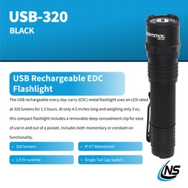 Nightstick USB-320 Rechargeable EDC Flashlight