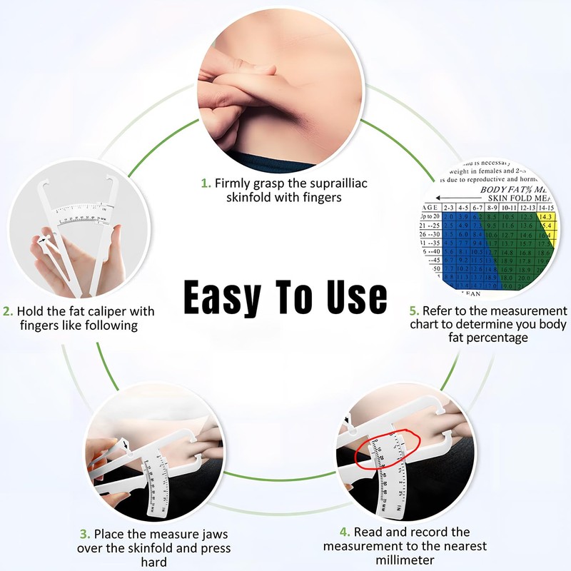 Body Fat Measurement Device,Body Fat Caliper with Body Fat Percentage