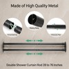 Yivioep Black Double Shower Curtain Rod - Adjustable 28-76 Inch