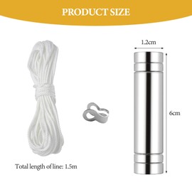 Tearmier 4 Pack Silver Chrome Light Pull Handle with Chain, Corrosion-Resistant Pull Cord Weight Handle for Bathroom Fan/Light Switch, Easy Install 150cm Cord Connectors (Silver)