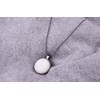 Long chain 'Frieda', 2 Polaris cabochons in a double-sided black