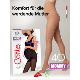 Conte elegant MOMMY 40 Premium Qualität Strumpfhosen - Strumpfhosen Damen - Umstandsmode - Umstandsstrumpfhose - Schwangerschaft - Bauchstütze Schwangerschaft - Gr. 4 - Braun
