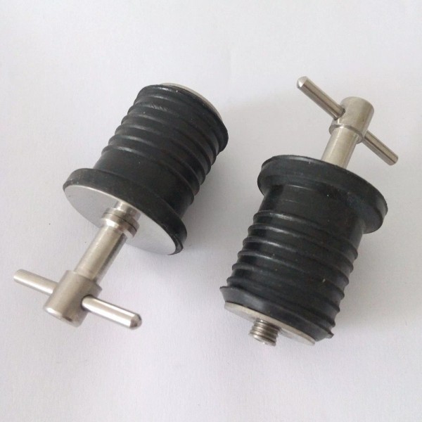 Unbranded 2 x 1" Drain Plug Rubber Stainless Steel Twist