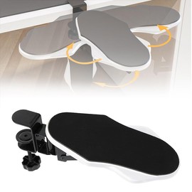 BESSTER "Improved" Desk Armrest, Armrest, Desk Extender, Armrest Rest Rest Cushion, 180° Rotation & 90° Foldable, No Drilling, Easy Installation, Desk Expansion, Desk Work, Clamp-on for Office, Home,
