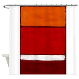 CafePress Rothko Orange RED White Decorative Fabric Shower Curtain