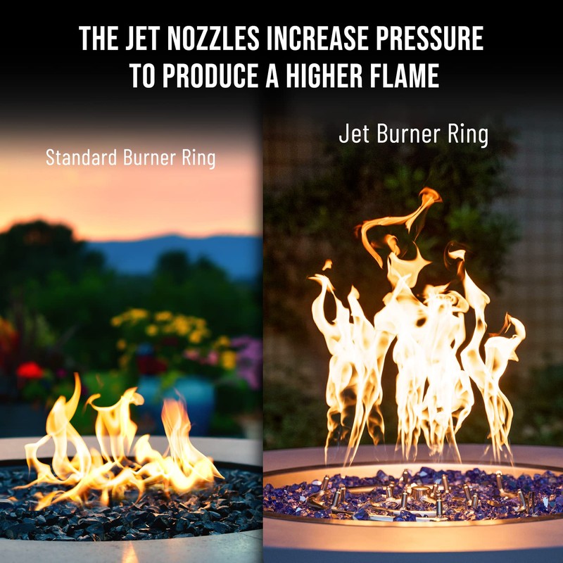 Skyflame 12-Inch Round Stainless Steel Fire Pit Jet Burner Ring