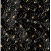 Soimoi Black Cotton Canvas Fabric Leaves & Flowerpecker Bird Fabric