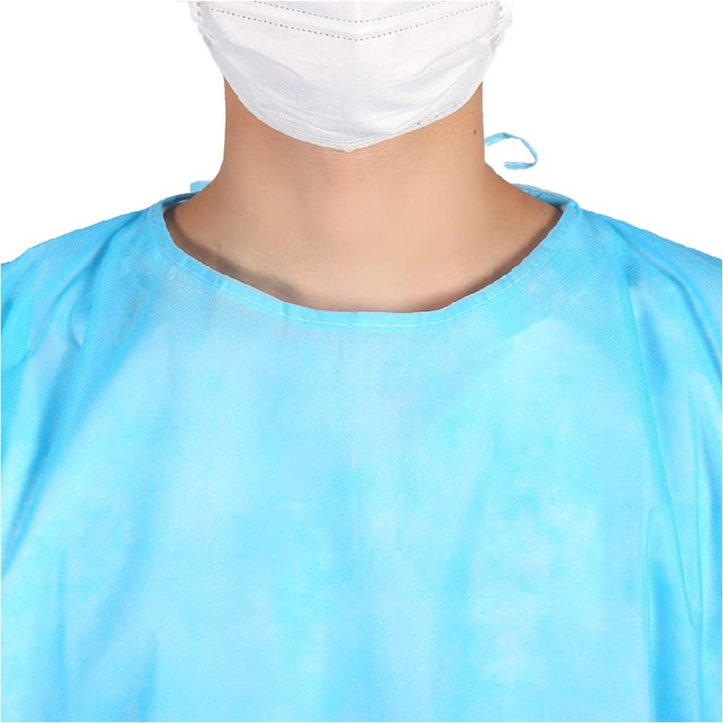 KOVIDSUN PP Isolation Gown, One Size Fits Most, Elastic Cuffs,