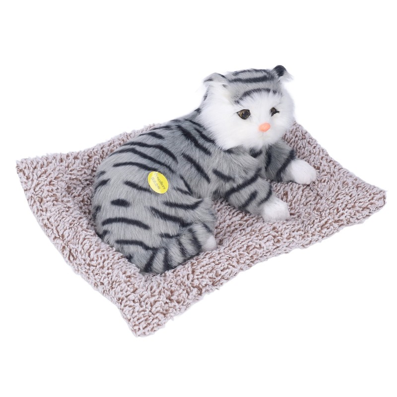Cat Ornament Simulation Design Vivid Cute Plush Lying Cat with