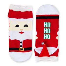 Santa Ankle Socks | Woven Low Cut | Costume & Fun Run Christmas Sock