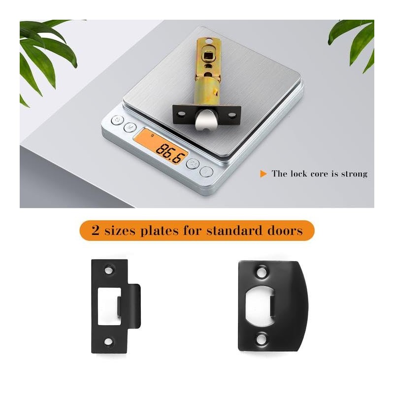 Probrico Heavy Duty Flat Black Square Privacy Interior Door Levers