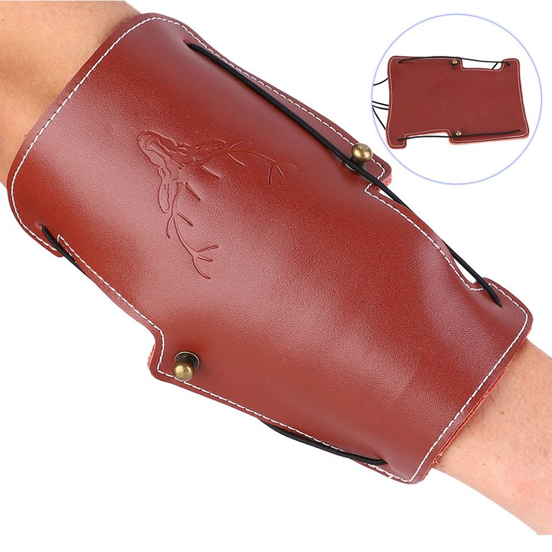 Cowhide Arm Protection Adjustable Arm Guard for Traditional Bow Hunting