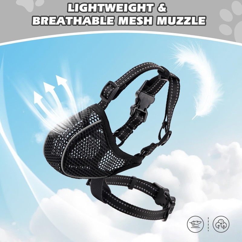 Dog Muzzle,Mesh Soft Muzzle for Small Medium Large Sized Dogs,