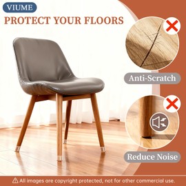 24 Pcs Chair Leg Floor Protectors for Hardwood Floors Silicone Covers Felt Pads Furniture Leg Caps Anti-Scratch Reduce Noise Fit (1-5/16" to 2")
