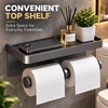Wall Mounted Toilet Paper Holder with Storage Shelf – Black