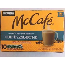 Mc Cafe 10 McCafe Espresso-Style CAFE CON LECHE Keuring Single Serve  K-Cup Coffee Pods