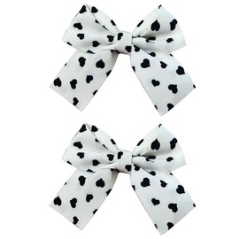 2pcs 2.75 inch Bow Hair Clips Women Hair Clips Children Girls Hair Clips Suede Hair Clips Fashion Bow Hair Accessories Multicolor Black White Cute Pink (2 pieces white)