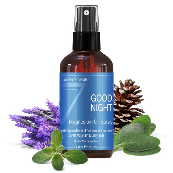 Natural Sleeping Aid for Insomnia and a Good Night's Sleep - Powerful Magnesium Oil Blend with Organic Essential Oils (Cedarwood, Lavender, Sweet Marjoram, and Clary Sage) Made in USA - 4 fl oz