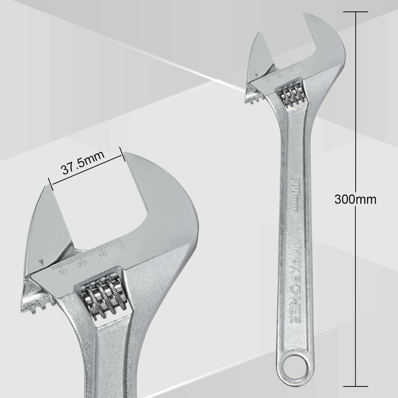 MAXPOWER 300 mm Adjustable Spanner, Professional High Performance Gear Wrench
