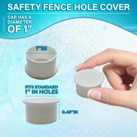 Poolzilla 50 Pack White Pool Safety Fence Hole Cover | 1" Diameter That Fits Into a 1" Sleeve | Deck and Patio Safety Ground Caps