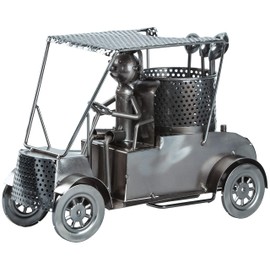 BRUBAKER Wine Bottle Holder Statue Golfer in A Golf Cart Sculptures and Figurines Decor & Vintage Wine Racks and Stands Gifts Decoration