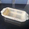 Extendable Over-Sink Colander Strainer, 34-45 cm, Off White Fruits Vegetable