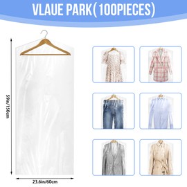 AYZTKUX 20 Pack Dry Cleaners Bags, 60x150 cm Dry Cleaning Bags, Dust-proof Dry Cleaners Plastic Bags for Clothes for Dry Cleaner, Home Storage, Travel, Moving