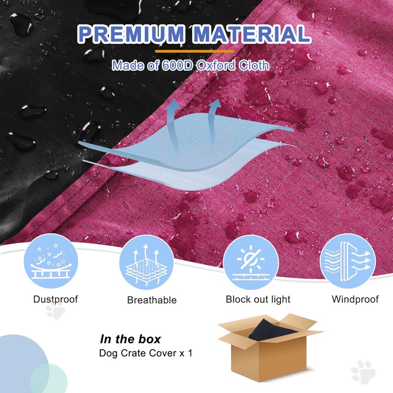 Deblue Heavy-Duty Dog Crate Cover, Privacy Pet Kennel Cover Universal