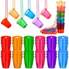 48 Pack Plastic Shot Glass Necklaces Party Favors 6 Colors,2Oz