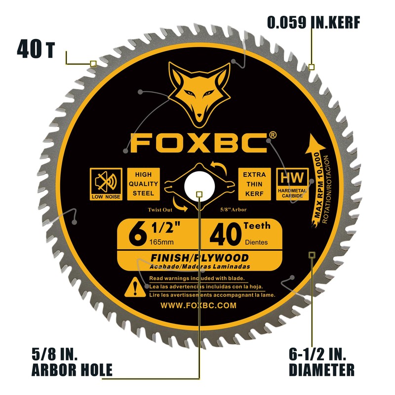 FOXBC 6-1/2 inch Circular Saw Blade 24T 40T 60T Combo