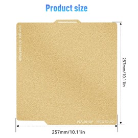 2 pcs 257 * 257mm A1 PEI Build Plate Double Sided Smooth Textured Heated Bed,Flexible Removable Spring Bed Plate for Bambu Lab A1/X1/X1C/X1E/P1P/P1S 3D Printer