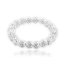 Xeyau Bling Baseball Bracelet Ice Collection Bracelets for Competitive Athletes,Glitter Rhinestone Ball Bracelets for Men Inspired Sports Jewelry Accessory (White)