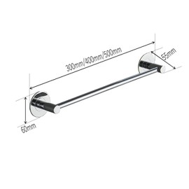 Towel Rail 30 cm Towel Rail No Drilling 304 Stainless Steel Chrome
