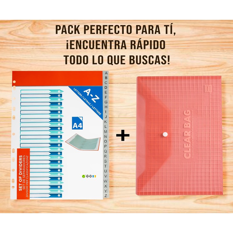 A4 Plastic Dividers (A-Z) Includes Plastic Envelope - DIN A4