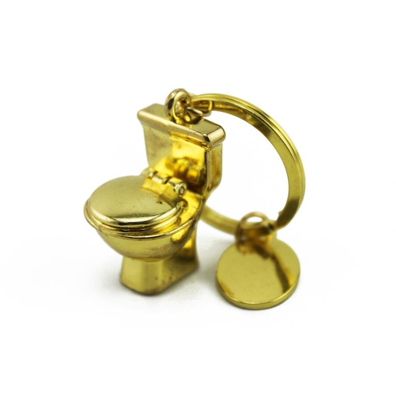 [naissant] Gold & Silver Toilet Bowl Pair Key Chain Luck